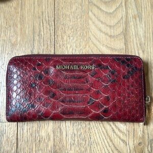 Michael Kors Red Snakeskin Wallet